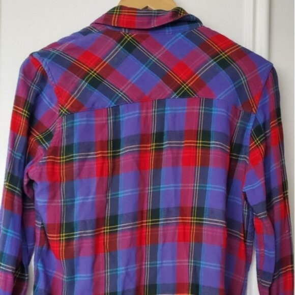 GAP "Purple Plaid" Super soft Cottagecore Long sleeve top- M - Picture 3 of 15